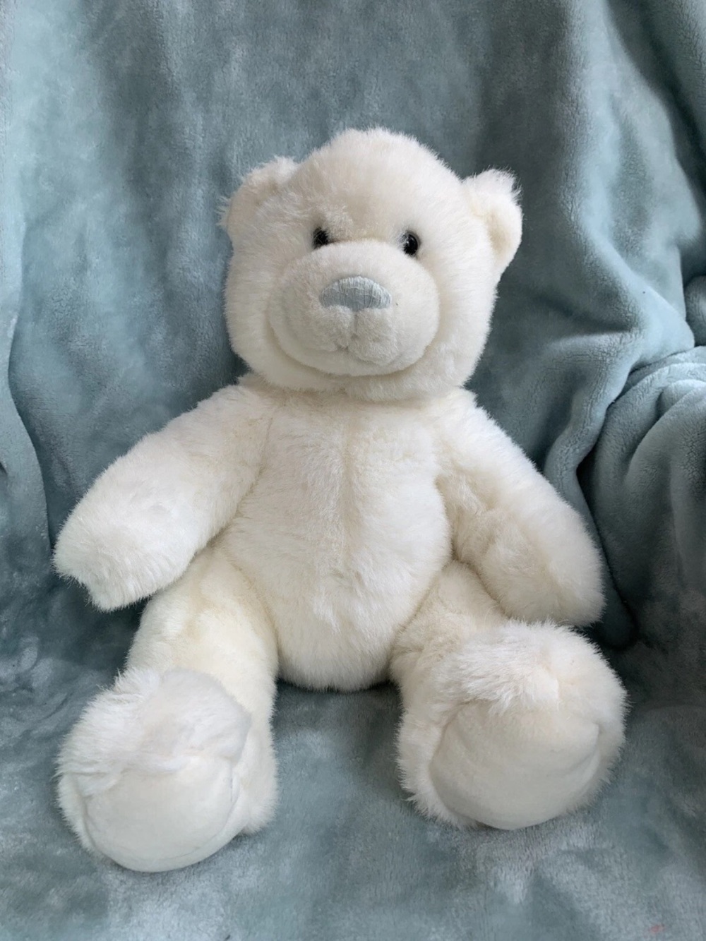 Build A Bear Polar Bear Plush Stuffed Animal 14” Retired Light Blue Nose